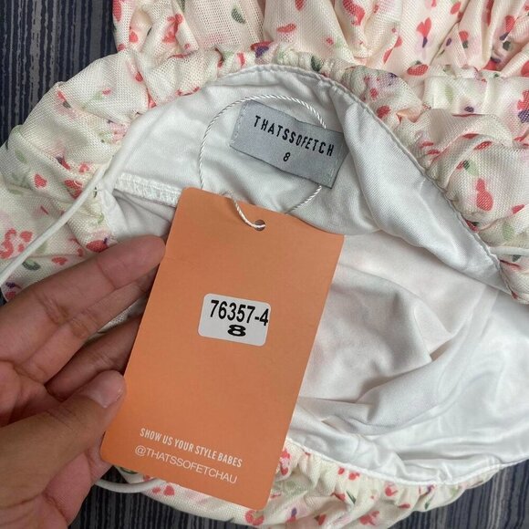 Y2k Strappy Pink And Cream mini dress bodycon dress - Picture 3 of 3